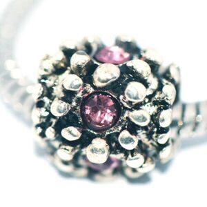 Womens Pink Silver Charm